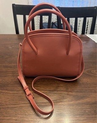 Zara Rust Top Handle Bag Adjustable Strap Zip Closure Matte Finish