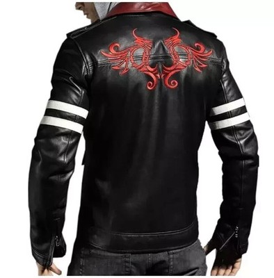 Men Alex Mercer Stylish Embroidery Leather Jacket Mens Fashion Leather Jack