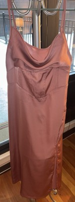 CIDER Pink Length Satin Dress size L New With The Tags 