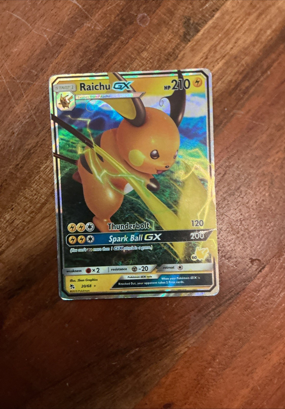 Raichu GX 20/68 Hidden Fates Holo