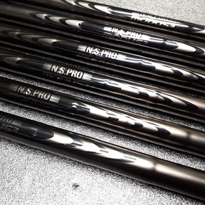 Black NS Pro Modus 3 Tour 105 Stiff Shafts 5-Pw Eisenschäfte .355 Taper Tip