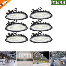 6 Pack 500W UFO Led High Bay Light Industrial Commercial Warehouse Shop Lights
