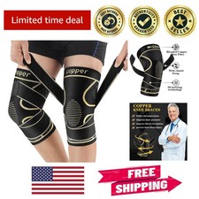 Moisture-Wicking Copper Knee Sleeves for Enhanced Comfort  Performance - 2 Pack