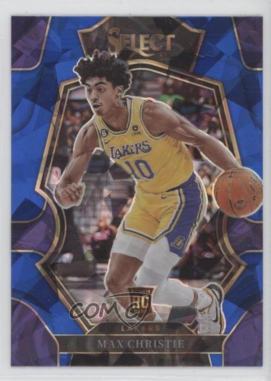 2022 Panini Select Premier Level Blue Cracked Ice Prizm Max Christie Rookie RC