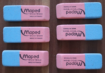  Maped 10033 Duo-Gom-Radierer, blau/rot, unbenutzt