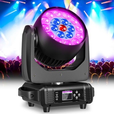 4X 19x15W LED Moving Head Light RGBW Zoom Beam Stage Wash Lighting Party DJ Show