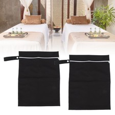2pcs Black Wet Bag TPU Fabric Zipper Design Water Proof Storage Bag for Outdoor
