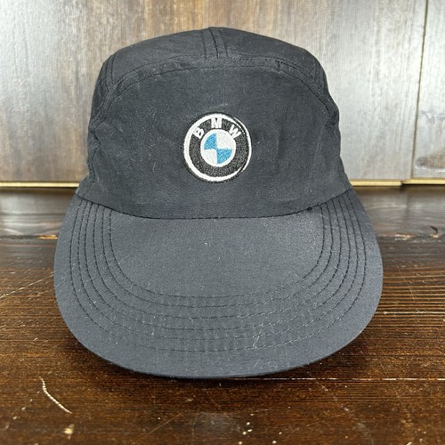 Vintage BMW Nylon Mütze Kappe Erwachsene schwarz verstellbarer Riemen Motorsport Logo 1990’s - Bild 1 von 8