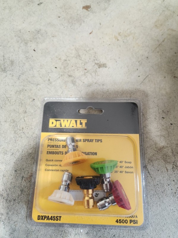 Dewalt 4500 PSI Quick Connect Pressure Washer Spray Tips DXPA45ST