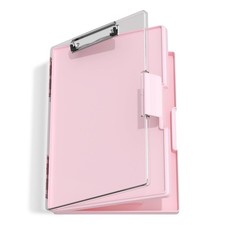 Clipboard with Storage, Pink 8.5 x 11 Folder Nursing Side Opening, Heavy Duty...