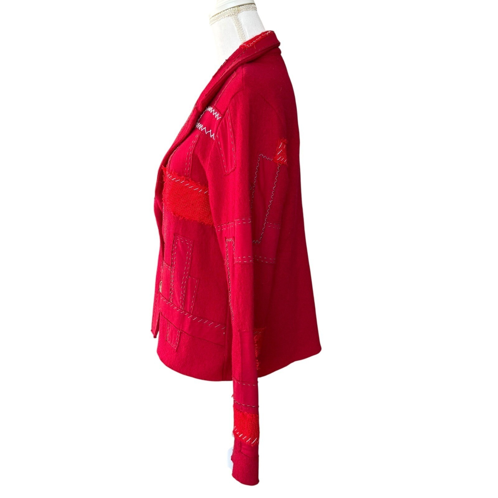 Orvis Wool Patchwork Blazer Jacket Unique Design … - image 3