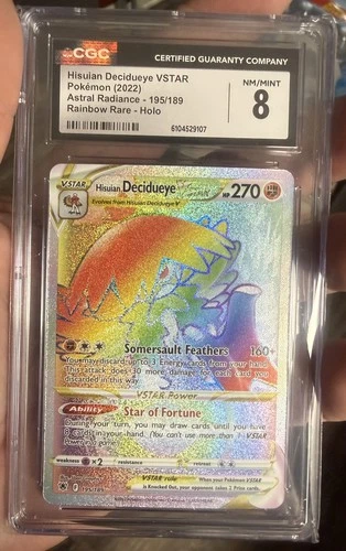 CGC 8 Hisuian Decidueye VSTAR 195/189 Holo Pokemon Astral Radiance