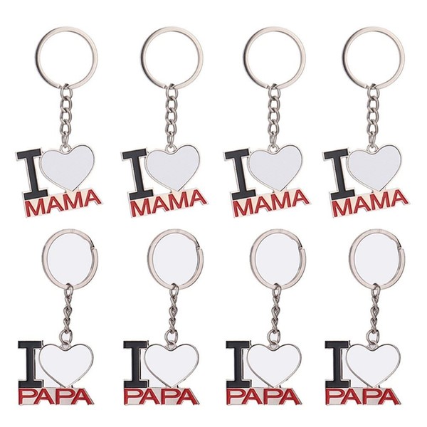 8 Teilig Sublimations Blank SchlüSselanhäNger DIY Sublimation Mama-image
