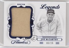 2020 Panini Flawless Legends Jumbo Materials Sapphire 3/15 Joe McCarthy HOF 6fs
