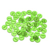 50 StüCk GrüNe Runde NäHknöPfe 10 Mm Harz 2-Loch Fischauge Bastelknopf