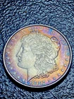 EE77 💎 1882 Morgan Silver Dollar - BU, Bullseye Toning OBV Tougher Date
