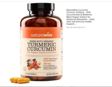 NatureWise Curcumin Turmeric 2250mg - 95% Curcuminoids & BioPerine Black Pepper