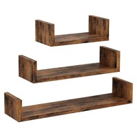 Set Aus 3 Dunkelbraunen Wandregalen FüR Das Wohnzimmer Begryf 60X15X10