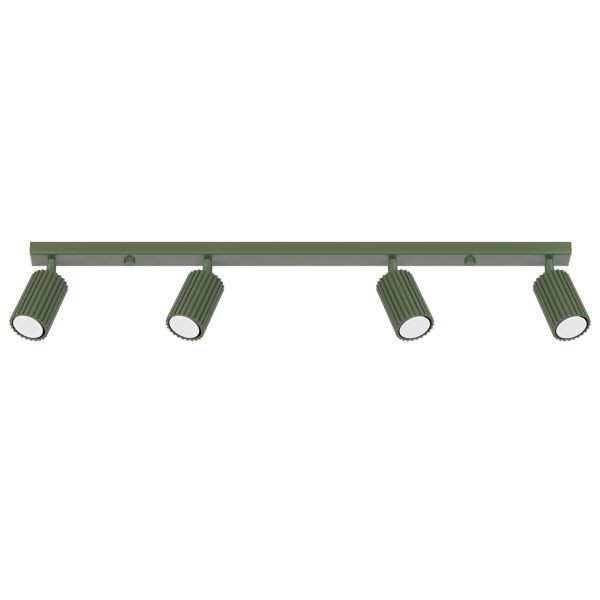 Plafonnier Aluminium Vert Olive GU10 4 spots pour salon et cuisine