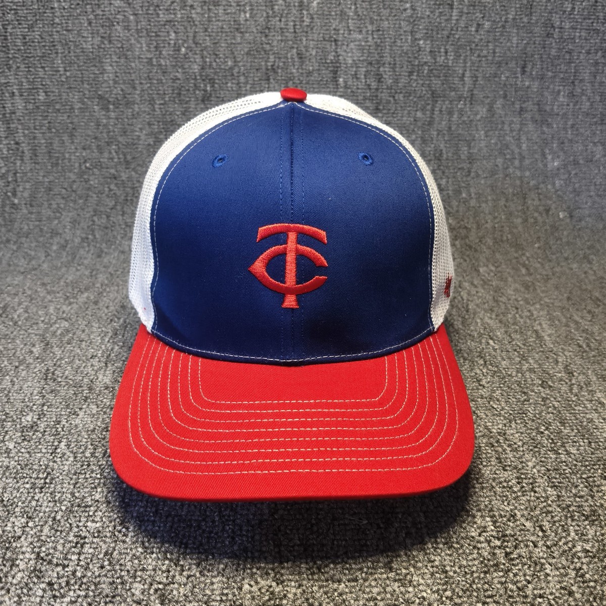 47 Brand Minnesota Twins Trucker Snapback Blue Red Mesh Back One Size