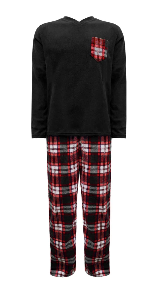 Nikaro Men's Fleece Cozy Thermal Pajamas Warm Cosy and Stylish Pyjamas with