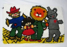 The Wizard Of Oz Vintage Latch Hook Rug Wall Hanging  40 x 24 EUC