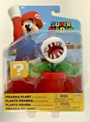 NEW Jakks 40825 World of Nintendo 4'' PIRANHA PLANT W/QUESTION BLOCK Mini-Figure