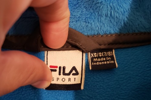 Fila Sport Boys Long Sleeve Fleece Full Zip Jacket Blue Gray Size XS/S (7/8) - Picture 5 of 9