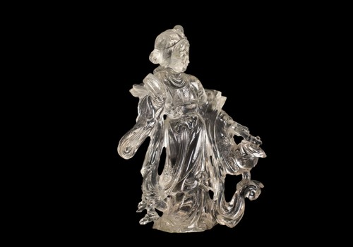Eine Feine Chinesische Bergkristall - Figur einer Unsterblichen , China 20. Jh. - Bild 7 von 11
