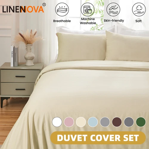Hotel Soft Quilt Doona Duvet Cover Set Pillowcase Single/Double/Queen/Super King