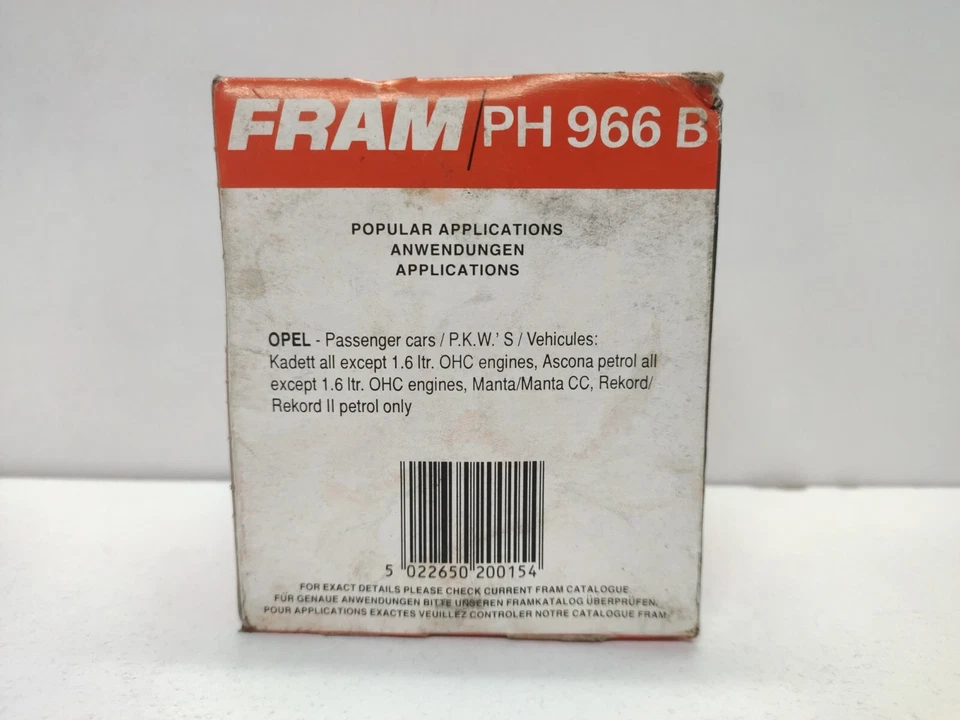 PH966B Fram Filtro de Aceite Para Innocenti Mini Rover Opel Rekord Y 2.0 - Imagen 2 de 2