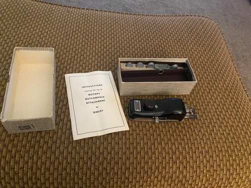 Vintage Greist Product Rotary Buttonholer In Box With Instructions & Attachments - Picture 3 of 8