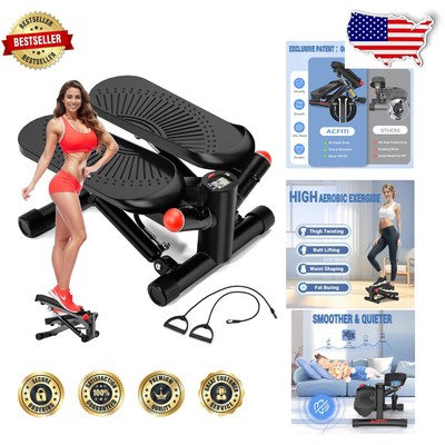 Air-Powered Mini Stepper with Resistance Bands - 350lbs Capacity & Twist Feature