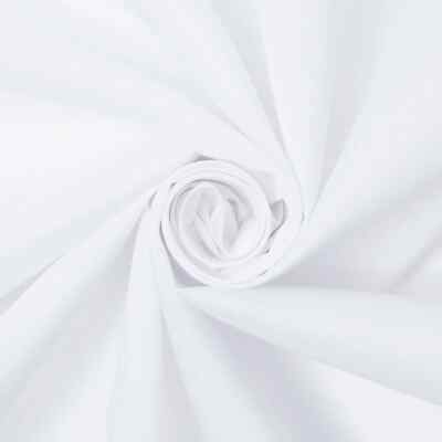 White Cotton Polyester Broadcloth Fabric 2.4 yds 44'' smooth crisp breathable