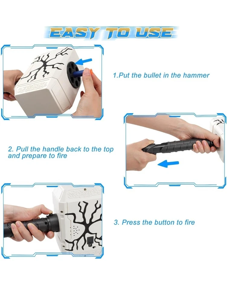 Dart-Blasting Hammer Toys for Kids 6-10 - Image 3 of 4