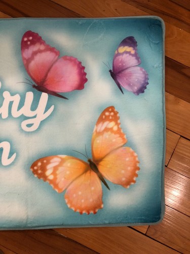 Bunte Schmetterlinge Bodenläufer Frühling hell Schmetterling Wäsche gepolstert Teppich - Bild 5 von 12