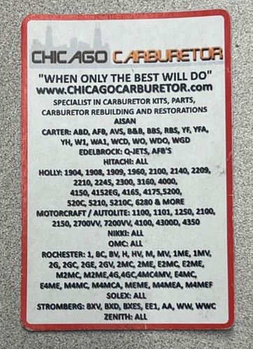 1955-58 AUSTIN A40/ A50 CARBURETOR REPAIR KIT ZENITH 30MV & 30VIG-8 & 10 1BARREL - Picture 2 of 2