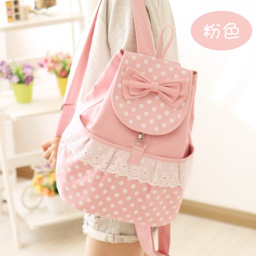 Japanese Style Kawaii Dot Lace Bow 
