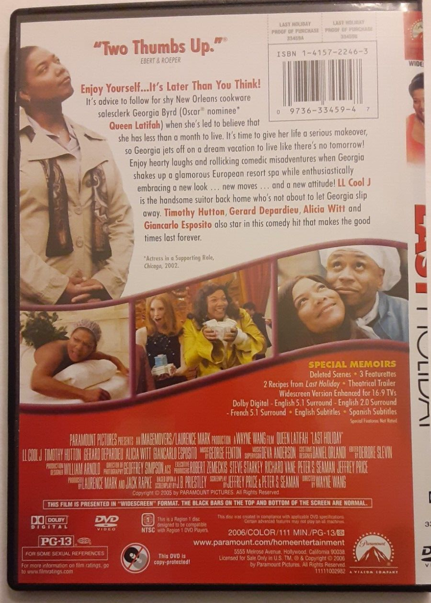 Last Holiday Queen Latifah Widescreen Edition VG / DVD-2006