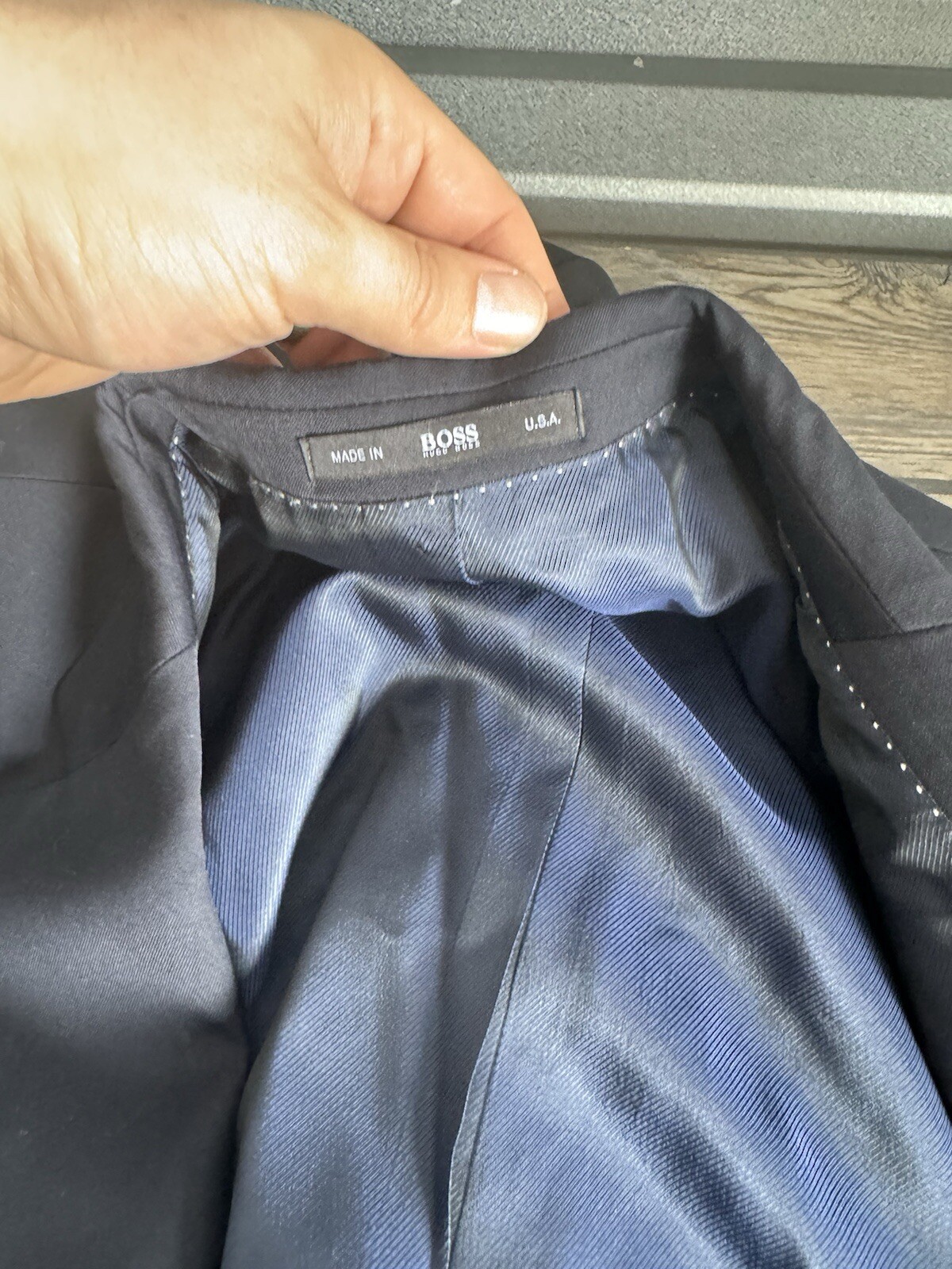 Giacca tuta sportiva Hugo Boss blazer lana nero super 100 2 bottoni uomo 44R lotto