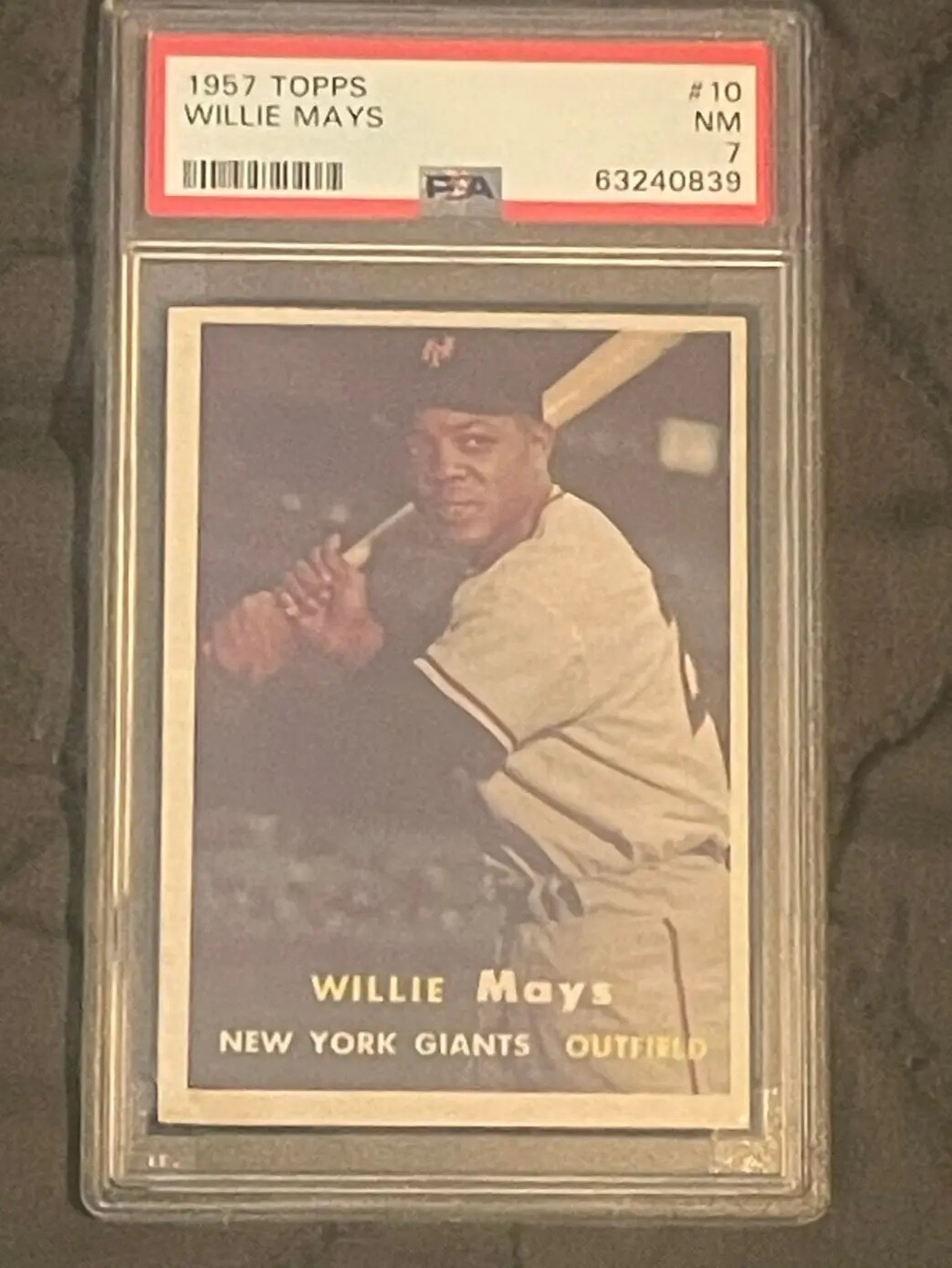1957 Topps #10 Willie Mays PSA 7 Near Mint HOF