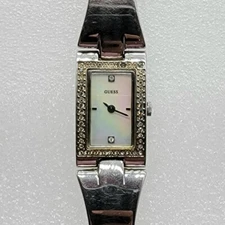 Guess Women Watch 17mm Rectangle MOP Dial Silver Tone G858261 , Runs *