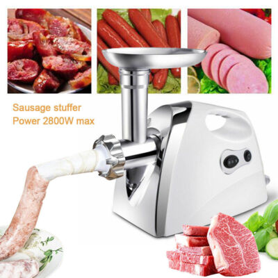800w Elektro Fleischwolf Edelstahl Wurstfüller Zerkleinerer Gerät& Wurstaufsatz