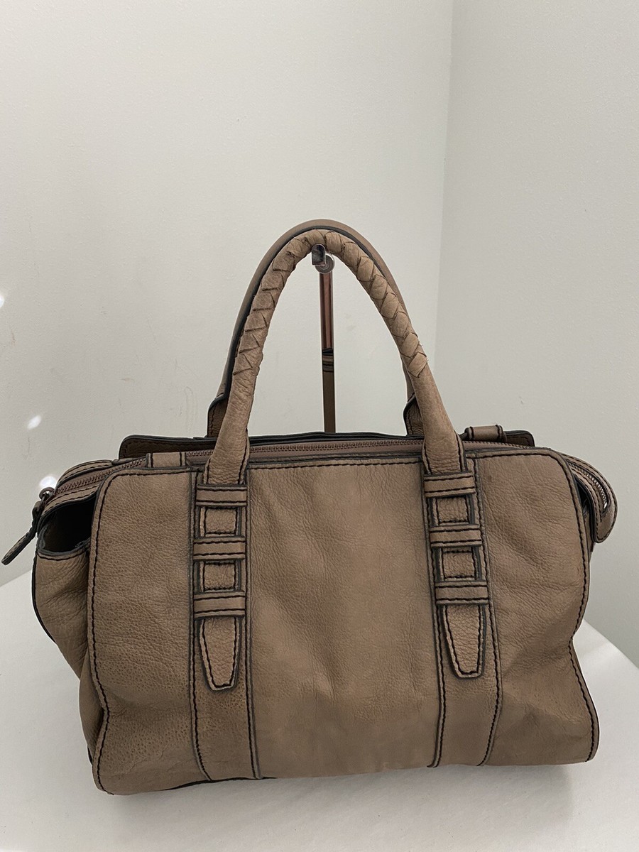 Liebeskind Berlin Brownish Taupe Leather Satchel Handbag