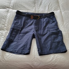 Levi's Men's Cargo Denim Shorts Sz. 42 Navy Blue w/ Belt