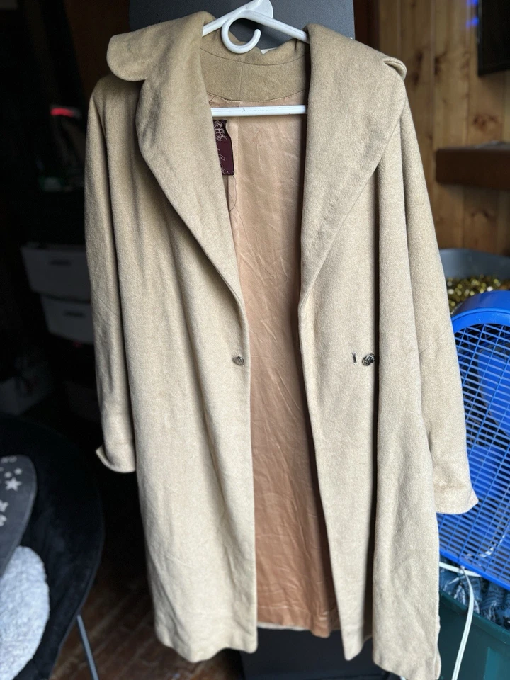 Abrigo para mujer Hirsch Bros. 100 % cachemir vintage hecho en St. Joseph, MO Foto 3 de 4
