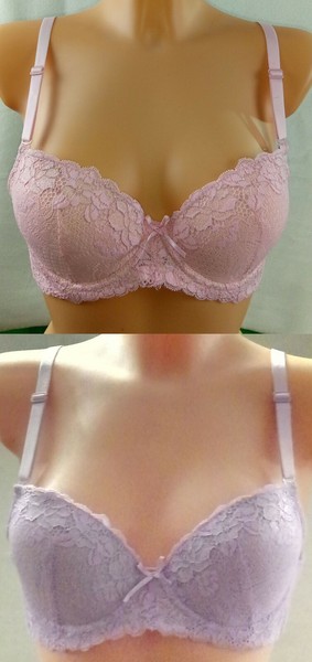 Sujetador push-up de Lady Dreams, modelo Sabrina color rosa o morado talla: 75-85 (F02)