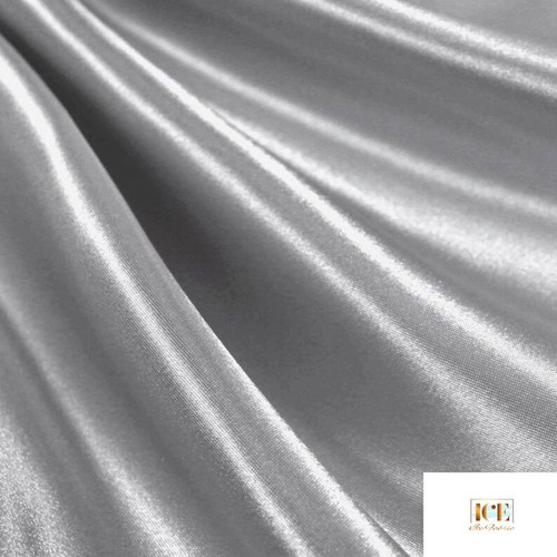 Silver_ Charmeuse Medium High Quality Satin Fabric Sold by The Yard_ 60" Width_ - Picture 3 of 7