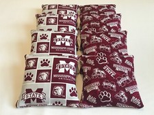 8 CORNHOLE BEAN BAGS MISSISSIPPI STATE BULLDOGS TAILGATE BAG TOSS GAME