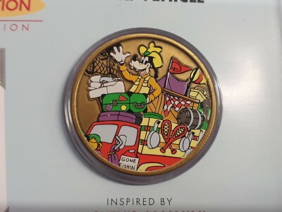Walt Disney Magical Parade Collection Goofy's Safari Vehicle Medallion Coin